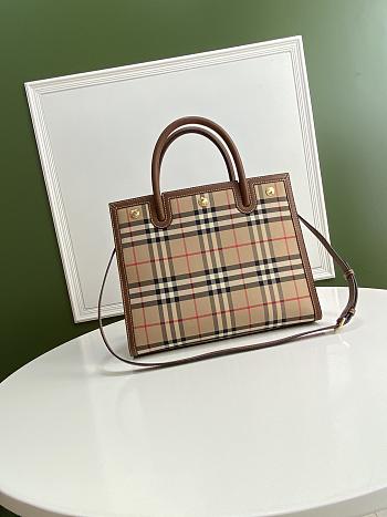 Burberry Mini Leather Two-handle Title Bag Size 32x15x25cm