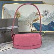 Colestore Balenciaga Women's Ghost Sling Bag In Pink Crocodile Leather Size 23x5x15cm - 1