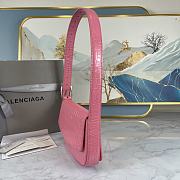 Colestore Balenciaga Women's Ghost Sling Bag In Pink Crocodile Leather Size 23x5x15cm - 4
