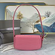 Colestore Balenciaga Women's Ghost Sling Bag In Pink Crocodile Leather Size 23x5x15cm - 5