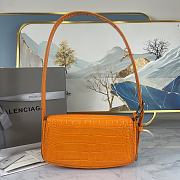 Colestore Balenciaga Women's Ghost Sling Bag In Orange Crocodile Leather Size 23x5x15cm - 4