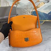 Colestore Balenciaga Women's Ghost Sling Bag In Orange Crocodile Leather Size 23x5x15cm - 3