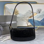 Colestore Balenciaga Women's Ghost Sling Bag In Black Crocodile Leather Size 23x5x15cm - 1