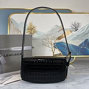 Colestore Balenciaga Women's Ghost Sling Bag In Black Crocodile Leather Size 23x5x15cm - 2