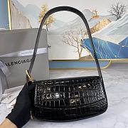 Colestore Balenciaga Women's Ghost Sling Bag In Black Crocodile Leather Size 23x5x15cm - 3