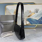 Colestore Balenciaga Women's Ghost Sling Bag In Black Crocodile Leather Size 23x5x15cm - 6