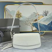 Colestore Balenciaga Women's Ghost Sling Bag In White Crocodile Leather Size 23x5x15cm - 1