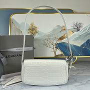 Colestore Balenciaga Women's Ghost Sling Bag In White Crocodile Leather Size 23x5x15cm - 4