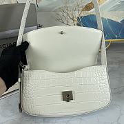 Colestore Balenciaga Women's Ghost Sling Bag In White Crocodile Leather Size 23x5x15cm - 6