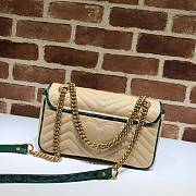 Gucci GG Marmont Raffia Shoulder Bag With Python Leather Trim 443497 Size 26cm - 4