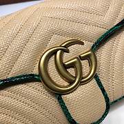Gucci GG Marmont Raffia Shoulder Bag With Python Leather Trim 443497 Size 26cm - 5