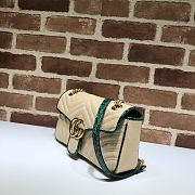 Gucci GG Marmont Raffia Shoulder Bag With Python Leather Trim 443497 Size 26cm - 6