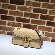 Gucci GG Marmont Raffia Shoulder Bag With White Python Leather Trim 443497 Size 26x15x7cm - 1