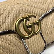 Gucci GG Marmont Raffia Shoulder Bag With White Python Leather Trim 443497 Size 26x15x7cm - 3