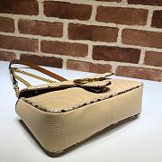 Gucci GG Marmont Raffia Shoulder Bag With White Python Leather Trim 443497 Size 26x15x7cm - 4