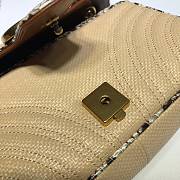 Gucci GG Marmont Raffia Shoulder Bag With White Python Leather Trim 443497 Size 26x15x7cm - 5