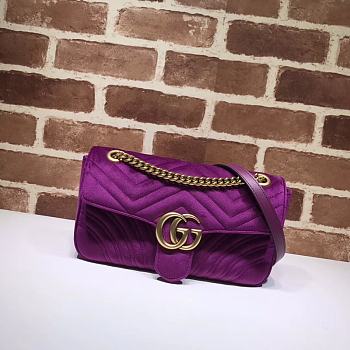 Gucci GG Marmont Small Shoulder Bag Velvet 443497 Size 26x15x7cm
