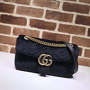 Gucci GG Marmont Small Shoulder Bag In Black Velvet 443497 Size 26x15x7cm - 1