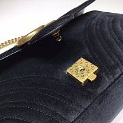 Gucci GG Marmont Small Shoulder Bag In Black Velvet 443497 Size 26x15x7cm - 2