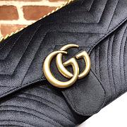Gucci GG Marmont Small Shoulder Bag In Black Velvet 443497 Size 26x15x7cm - 5