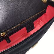 Gucci GG Marmont Small Shoulder Bag In Black Velvet 443497 Size 26x15x7cm - 6