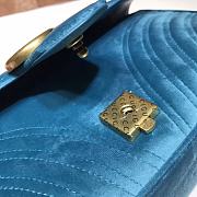 Gucci GG Marmont Small Shoulder Bag In Sky Blue Velvet 443497 Size 26cm - 2