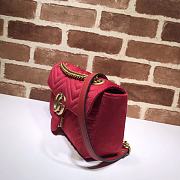Gucci GG Marmont Small Shoulder Bag In Red Velvet 443497 26cm - 3