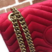 Gucci GG Marmont Small Shoulder Bag In Red Velvet 443497 26cm - 4