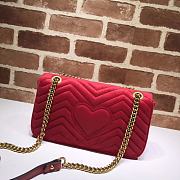 Gucci GG Marmont Small Shoulder Bag In Red Velvet 443497 26cm - 5