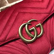 Gucci GG Marmont Small Shoulder Bag In Red Velvet 443497 26cm - 6