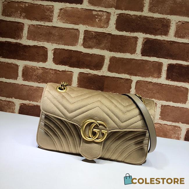 Gucci GG Marmont Small Shoulder Bag In Yellow 443497 Size 26x15x7cm - 1
