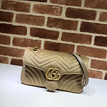 Gucci GG Marmont Small Shoulder Bag In Yellow 443497 Size 26x15x7cm