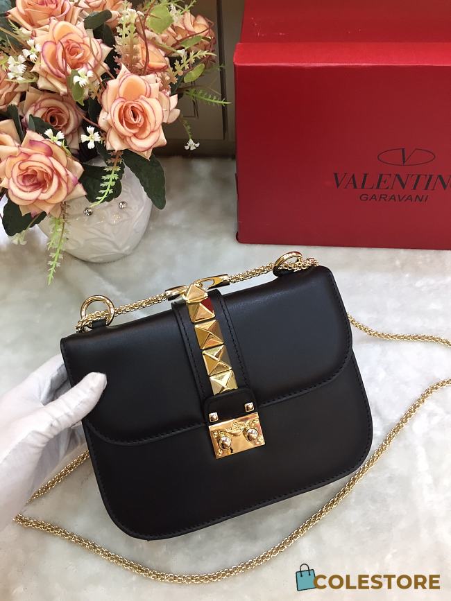 Valentino Garavani Rockstud Shoulder Bag In Black 26cm - 1