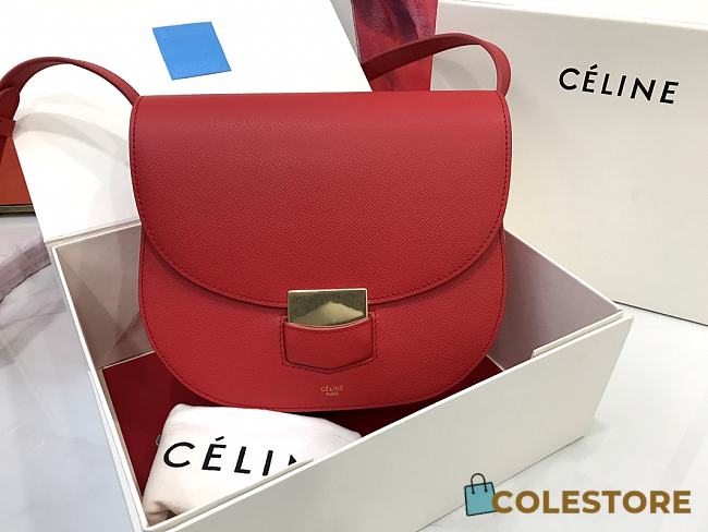 Ceiline Medium Trotteur Bag In Leather Taupe 23 cm - 1