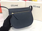 Celine Medium Trotteur Bag In Blue Leather Taupe 23 cm - 4