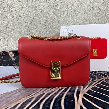 Celine Pre-Owned 2020s C Charm Shoulder Bag In Red 370348 Size 21.5x15x7 cm