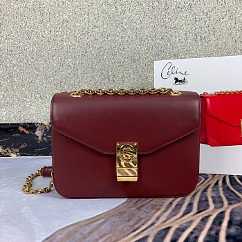 Celine Pre-Owned 2020s C Charm Shoulder Bag In Wine 370348 Size 21.5x15x7 cm