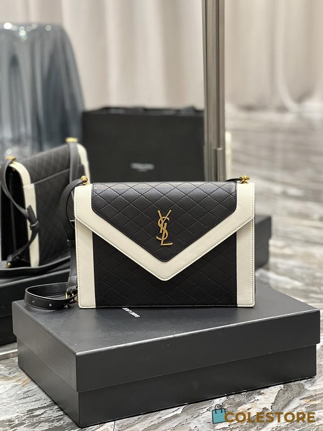YSL Gaby Satchel In Quilted Lambskin In Black&White 66886  - 1