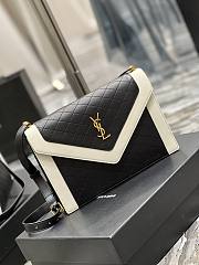 YSL Gaby Satchel In Quilted Lambskin In Black&White 66886  - 6
