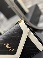 YSL Gaby Satchel In Quilted Lambskin In Black&White 66886  - 3