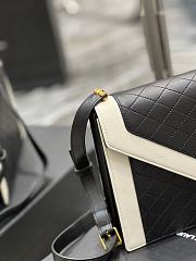 YSL Gaby Satchel In Quilted Lambskin In Black&White 66886  - 4