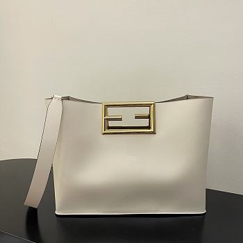 Fendi Way Shoulder Bag In White 8BS05 Size 40x18x30cm