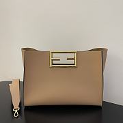 Fendi Way Shoulder Bag In Light Brown 8BS05 Size 40x18x30cm - 5