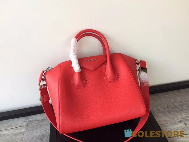 Givenchy Antigona Tote Glazed Medium In Red Size 28x33cm - 1
