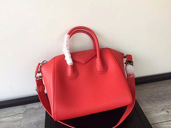 Givenchy Antigona Tote Glazed Medium In Red Size 28x33cm