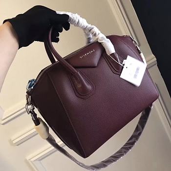 Givenchy Antigona Tote Glazed Medium In Wine 9982 