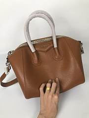 Givenchy Antigona Tote Glazed Medium In Brown 9982 Size 28x33cm - 5