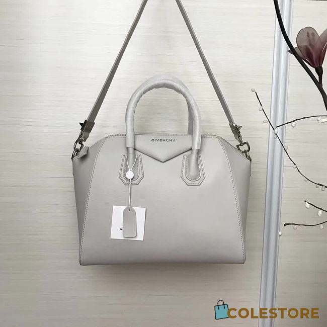 Givenchy Antigona Tote Glazed Medium In Grey 9982 Size 28x33cm - 1