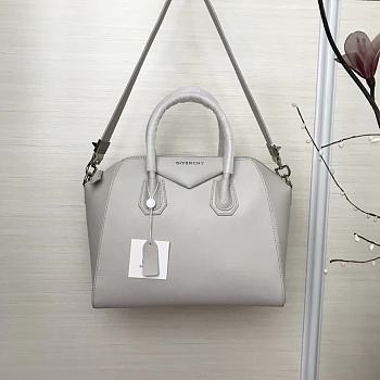 Givenchy Antigona Tote Glazed Medium In Grey 9982 Size 28x33cm
