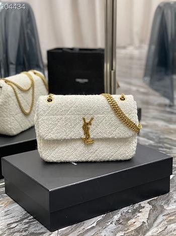 YSL Jamie Medium Carre Rive Gauche In Boucle Tweed 24cm